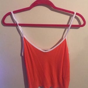 This is a peach colored crop top from Aeropostale